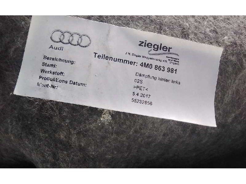 Recambio de guarnecido puerta trasera izquierda para audi q7 (4m) 3.0 tdi quattro referencia OEM IAM 4M0863981  
