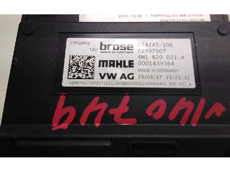 Recambio de motor calefaccion para audi q7 (4m) 3.0 tdi quattro referencia OEM IAM 4M1820021A  