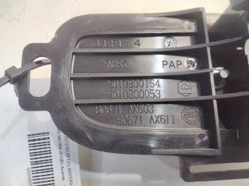 Recambio de maneta interior delantera izquierda para nissan micra (k12e) acenta referencia OEM IAM 80671AX603  
