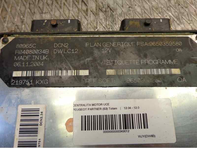 Recambio de centralita motor uce para peugeot partner (s2) 1.9 diesel referencia OEM IAM 9650359580 80965C R04080034B