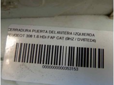 Recambio de cerradura puerta delantera izquierda para peugeot 308 1.6 hdi fap cat (9hz / dv6ted4) referencia OEM IAM    2