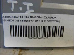 Recambio de cerradura puerta trasera izquierda para peugeot 308 1.6 hdi fap cat (9hz / dv6ted4) referencia OEM IAM    2