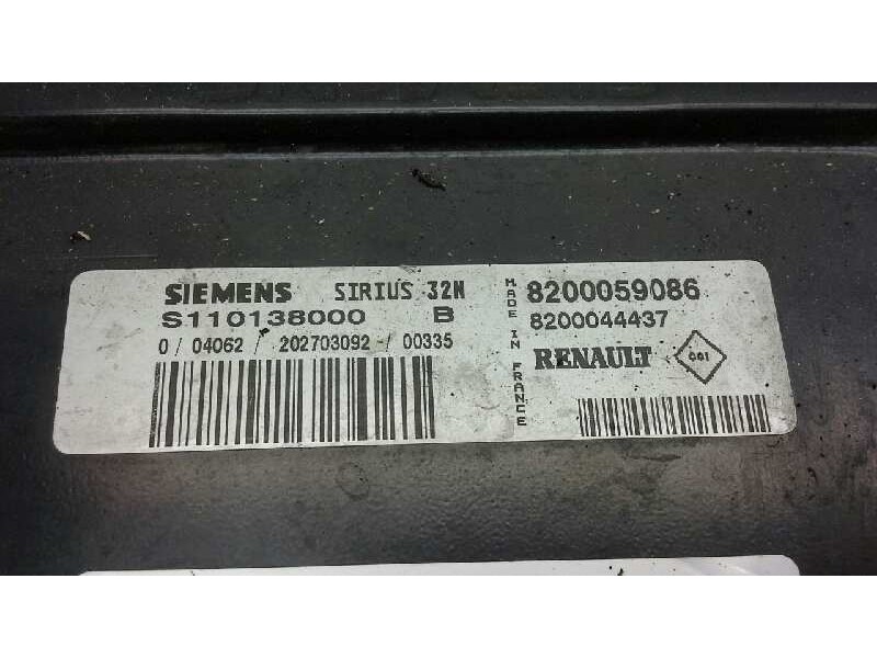 Recambio de centralita motor uce para renault clio ii fase i (b/cbo) 1.2 alize referencia OEM IAM 8200059086 269 