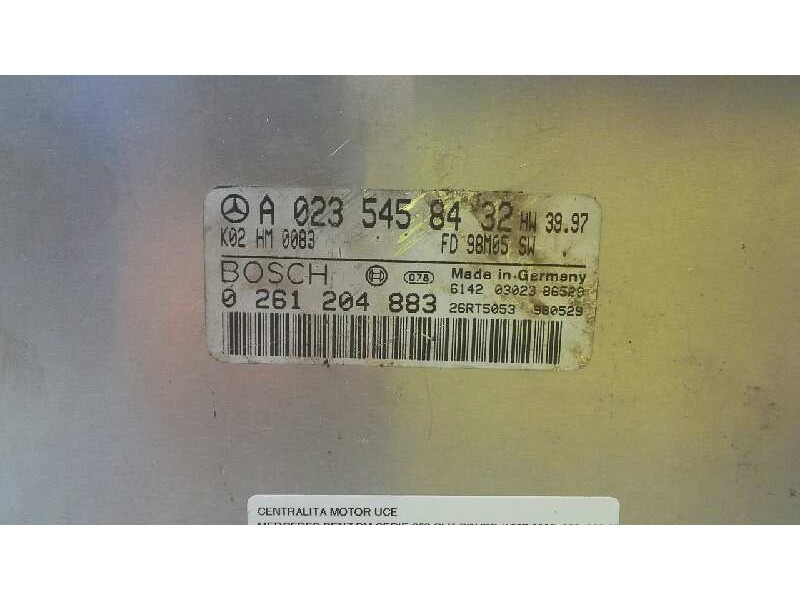 Recambio de centralita motor uce para mercedes clase clk (w208) coupe 200 (208.335) referencia OEM IAM 0261204883 A0235458432 