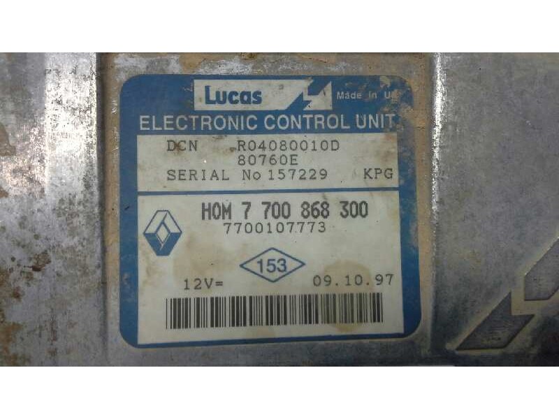 Recambio de centralita motor uce para renault kangoo (f/kc0) 1.9 diesel referencia OEM IAM 7700868300 236 