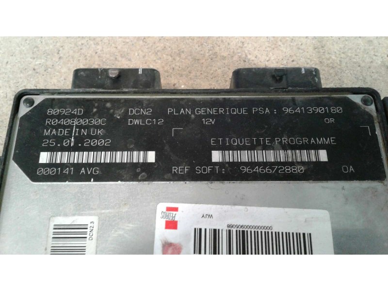 Recambio de centralita motor uce para peugeot 206 berlina xr referencia OEM IAM 9641390180 80924D 9646672880