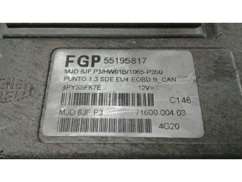 Recambio de centralita motor uce para fiat punto berlina (188) 1.3 16v multijet feel referencia OEM IAM 0055195817  