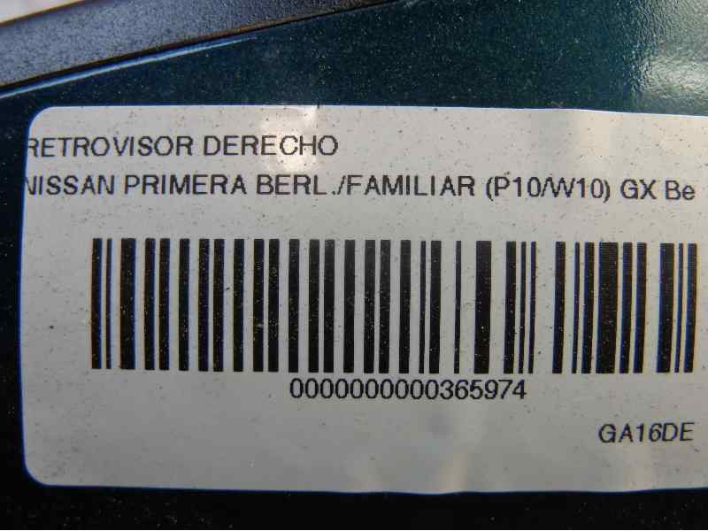 Recambio de retrovisor derecho para nissan primera berl./familiar (p10/w10) gx berlina (a,e) referencia OEM IAM   