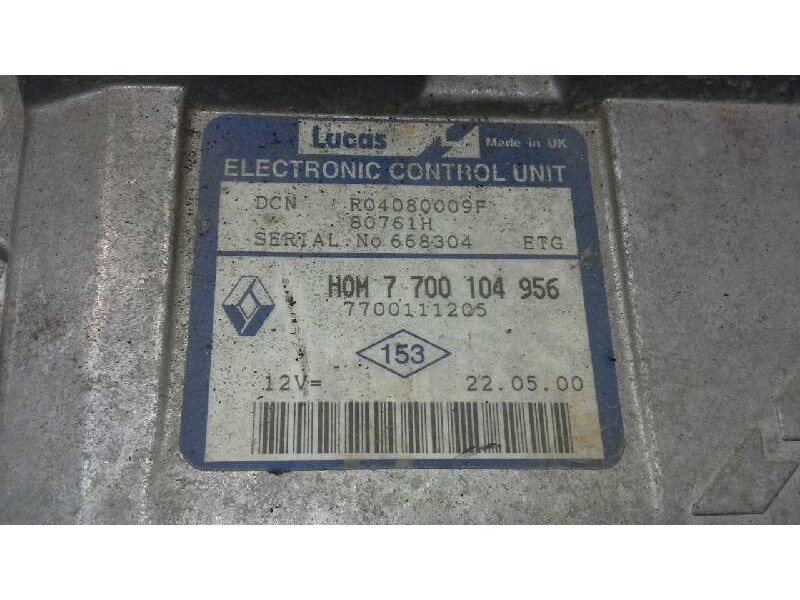 Recambio de centralita motor uce para renault clio ii fase i (b/cbo) 1.9 d referencia OEM IAM 7700104956 250 