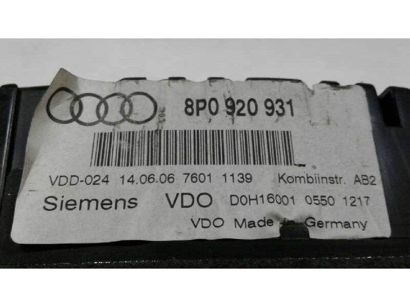Recambio de cuadro instrumentos para audi a3 (8p) 2.0 tdi ambiente (dpf) (125kw) referencia OEM IAM 8P0920931EX  