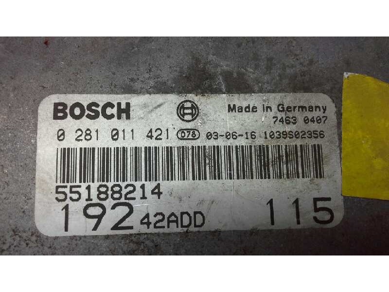 Recambio de centralita motor uce para fiat stilo (192) 1.9 jtd 115 referencia OEM IAM 0281011421 198 