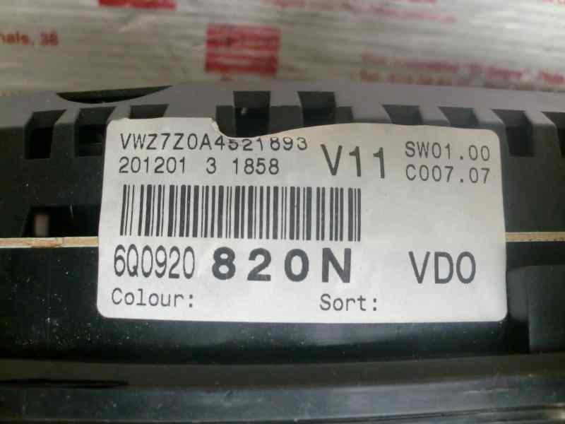 Recambio de cuadro instrumentos para volkswagen polo (9n1) 1.2 12v referencia OEM IAM 6Q0920820N VOLKSWAGEN 