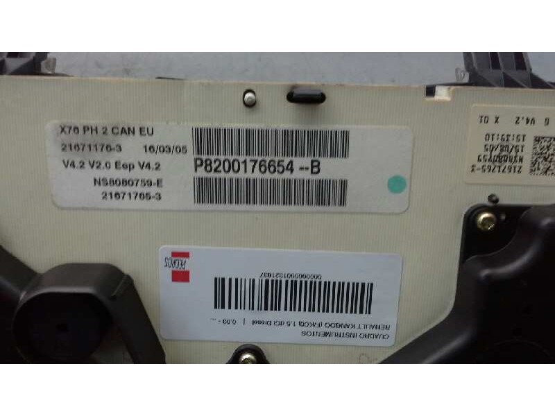 Recambio de cuadro instrumentos para renault kangoo (f/kc0) 1.5 dci diesel referencia OEM IAM   