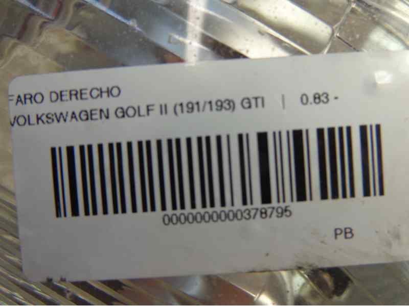 Recambio de faro derecho para volkswagen golf ii (191/193) gti referencia OEM IAM 191941753B  