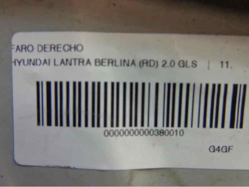 Recambio de faro derecho para hyundai lantra berlina (rd) 2.0 gls referencia OEM IAM 9210429061  