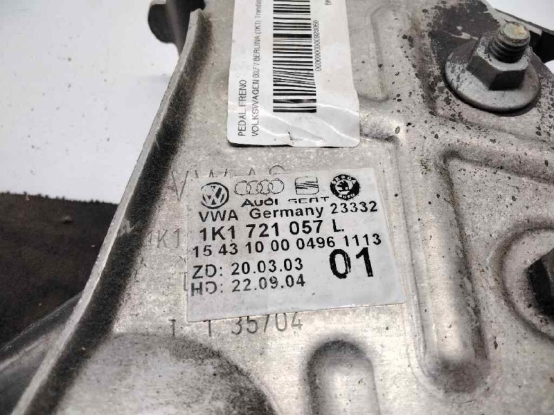 Recambio de pedal freno para volkswagen golf v berlina (1k1) trendline referencia OEM IAM 1K1721057L  