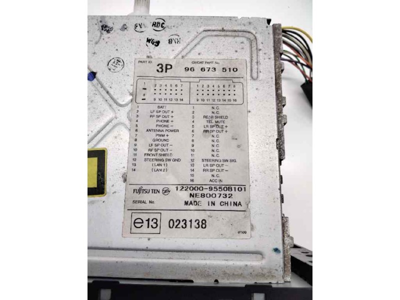 Recambio de sistema audio / radio cd para chevrolet captiva 2.0 diesel cat referencia OEM IAM 3P96673510  