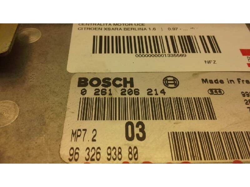 Recambio de centralita motor uce para citroen xsara berlina 1.6 referencia OEM IAM 0261206214 295 