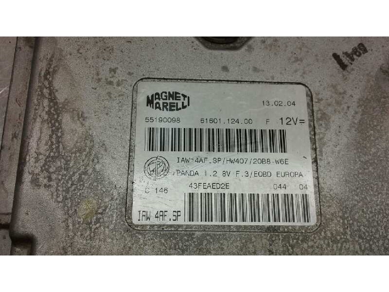 Recambio de centralita motor uce para fiat panda (169) 1,2 8v natural power climbing referencia OEM IAM 55190098 43FEAED2E IAW4A