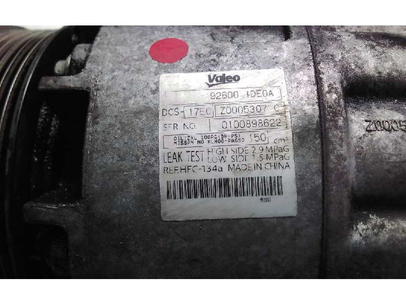 Recambio de compresor aire acondicionado para nissan x-trail (t31) 2.0 dci turbodiesel cat referencia OEM IAM 926001DE0A  