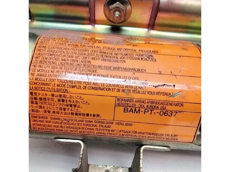 Recambio de airbag delantero derecho para subaru impreza g11 (gd/gg) 2.0 cat referencia OEM IAM UFL0E006056  124846