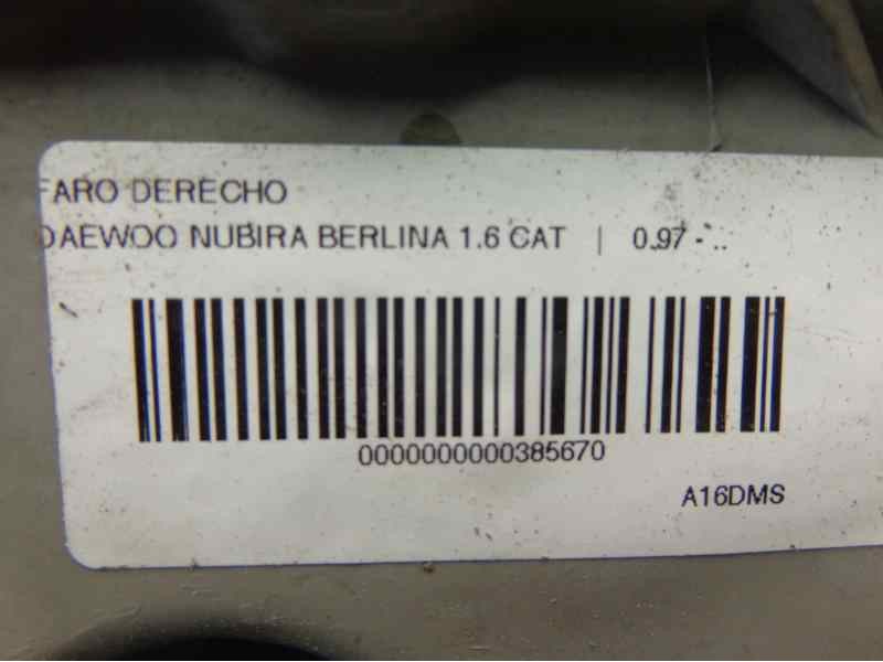 Recambio de faro derecho para daewoo nubira berlina 1.6 cat referencia OEM IAM   