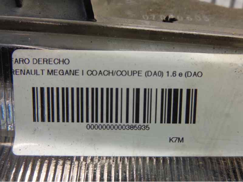 Recambio de faro derecho para renault megane i coach/coupe (da0) 1.6 referencia OEM IAM   