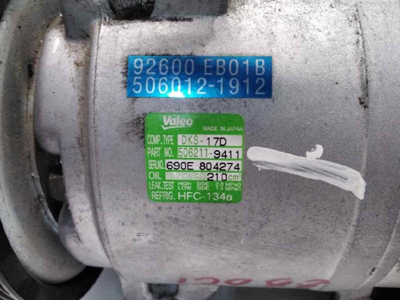 Recambio de compresor aire acondicionado para nissan pathfinder (r51) 2.5 dci diesel cat referencia OEM IAM 506211O411  
