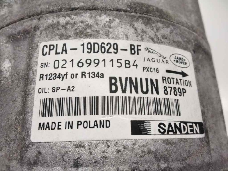 Recambio de compresor aire acondicionado para jaguar xe r-sport referencia OEM IAM CPLA19D629BF  