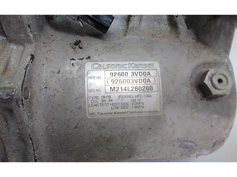 Recambio de compresor aire acondicionado para nissan nv 200 (m20) kasten comfort referencia OEM IAM 926003VD0A  