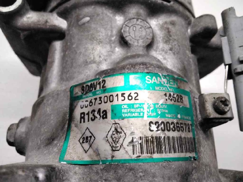 Recambio de compresor aire acondicionado para renault modus 1.4 16v referencia OEM IAM 8200365787 SD6V12 1452B
