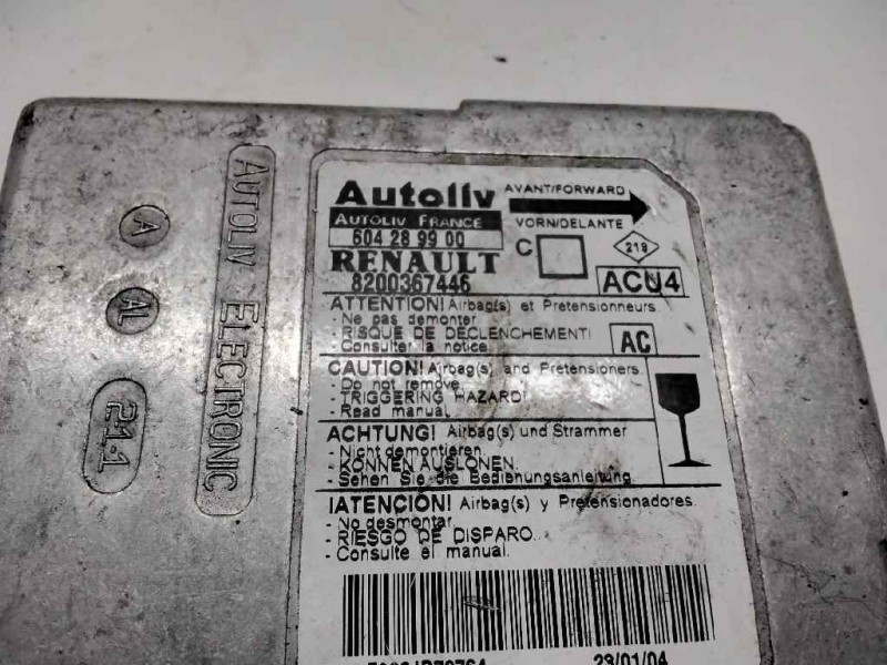 Recambio de centralita airbag para renault megane ii berlina 3p confort authentique referencia OEM IAM 8200E67446  