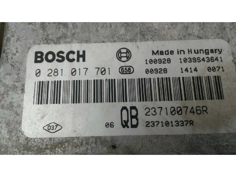 Recambio de centralita motor uce para renault koleos expression referencia OEM IAM 0281017701 237100746R 306