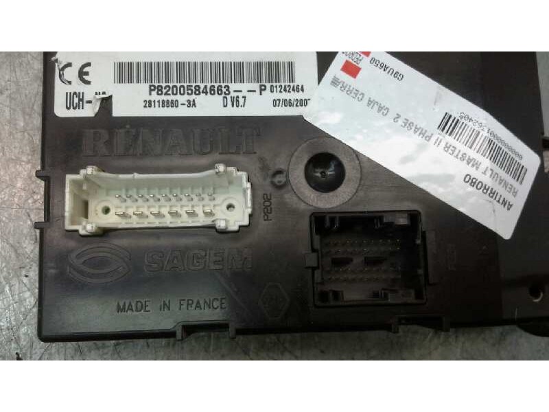 Recambio de antirrobo para renault master ii phase 2 caja cerrada 2.5 dci diesel cat referencia OEM IAM 820058663  