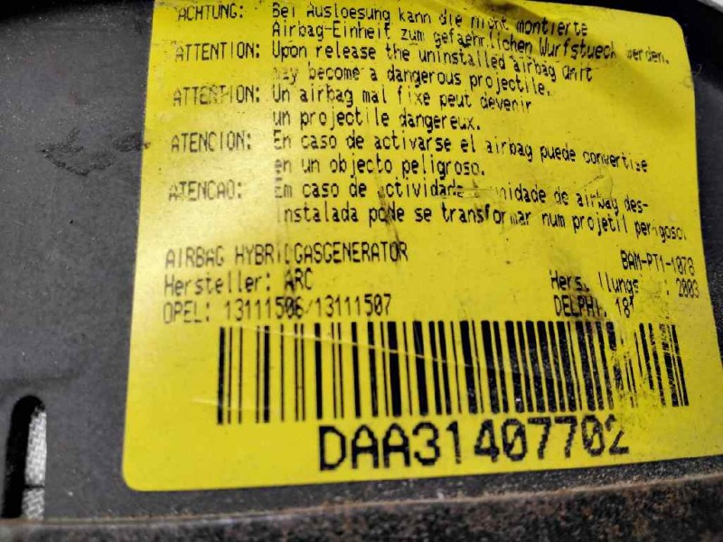 Recambio de airbag delantero izquierdo para opel combo (corsa c) familiar referencia OEM IAM 13111506  