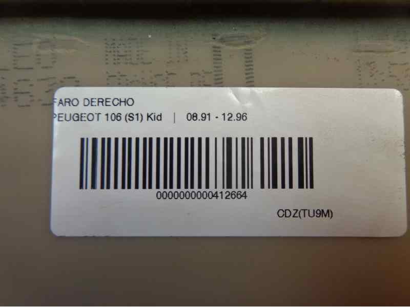 Recambio de faro derecho para peugeot 106 (s1) kid referencia OEM IAM   
