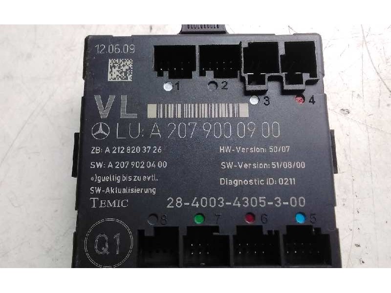Recambio de modulo control puerta para mercedes clase clk (w207) coupe 250 cdi blueefficiency (207.303) referencia OEM IAM A2079