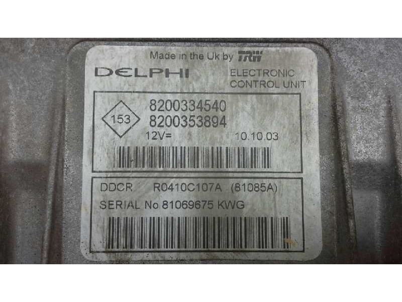 Recambio de centralita motor uce para nissan almera (n16/e) 1.5 dci turbodiesel cat referencia OEM IAM 8200334540 120 