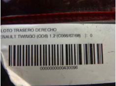 Recambio de piloto trasero derecho para renault twingo (co6) 1.2 (c066/67/68) referencia OEM IAM 7701203868   2