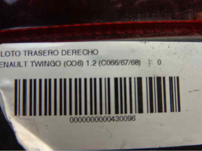 Recambio de piloto trasero derecho para renault twingo (co6) 1.2 (c066/67/68) referencia OEM IAM 7701203868  