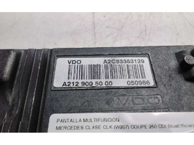 Recambio de pantalla multifuncion para mercedes clase clk (w207) coupe 250 cdi blueefficiency (207.303) referencia OEM IAM A2129