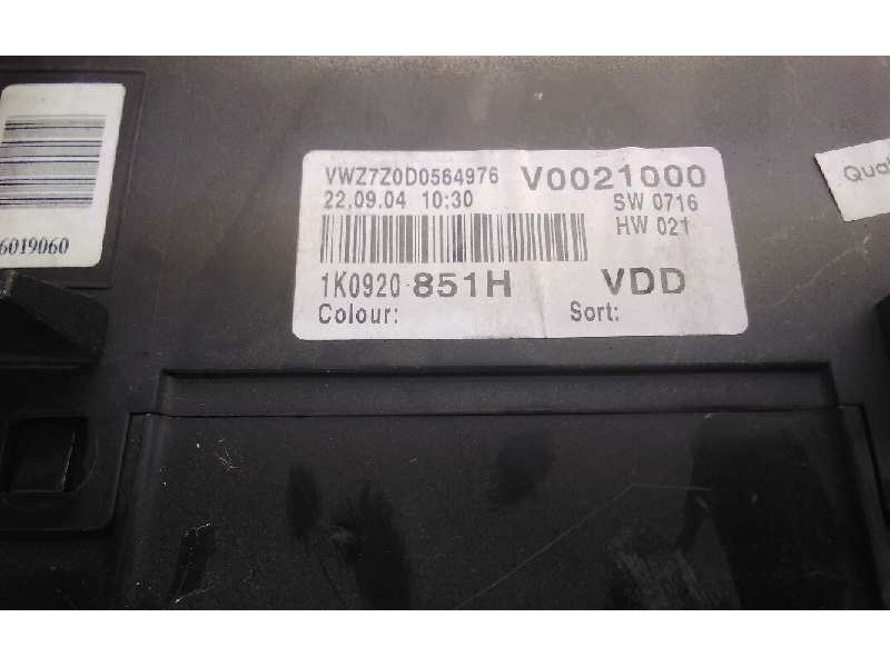 Recambio de cuadro instrumentos para volkswagen golf v berlina (1k1) highline referencia OEM IAM 1K0920851H  