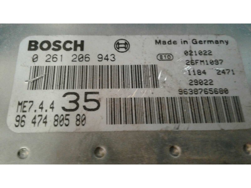 Recambio de centralita motor uce para peugeot 307 (s1) xs referencia OEM IAM 0261206943 9647480580 