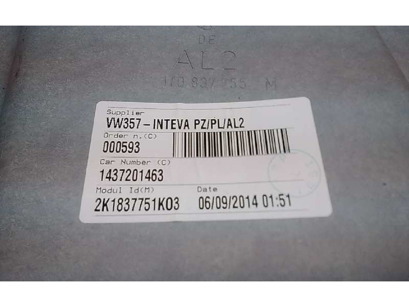 Recambio de elevalunas delantero izquierdo para volkswagen caddy ka/kb (2c) 1.6 tdi referencia OEM IAM 1T0837755M  