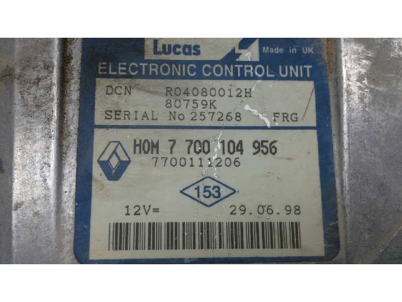 Recambio de centralita motor uce para renault kangoo (f/kc0) 1.9 diesel referencia OEM IAM 7700111206 234 
