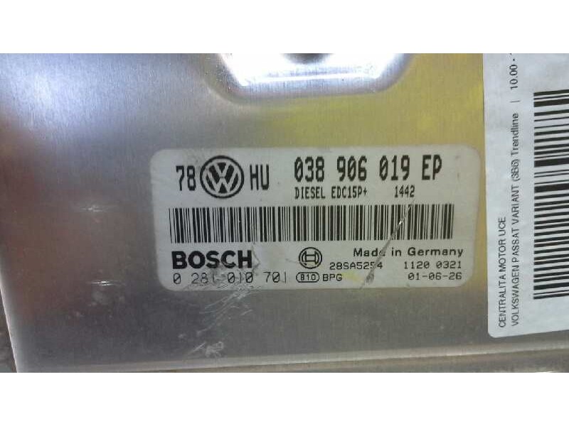 Recambio de centralita motor uce para volkswagen passat variant (3b6) trendline referencia OEM IAM 0281010701 167 