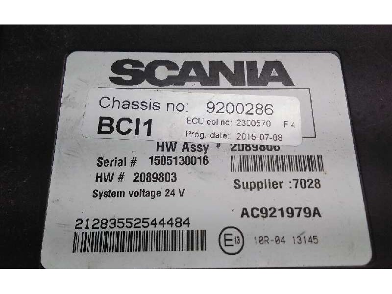Recambio de centralita para scania serie p/g/r (l-clase) 12.7 diesel referencia OEM IAM 2089803  
