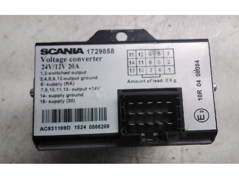 Recambio de transformador 24v a 12v para scania serie p/g/r (l-clase) 12.7 diesel referencia OEM IAM AC931199D  