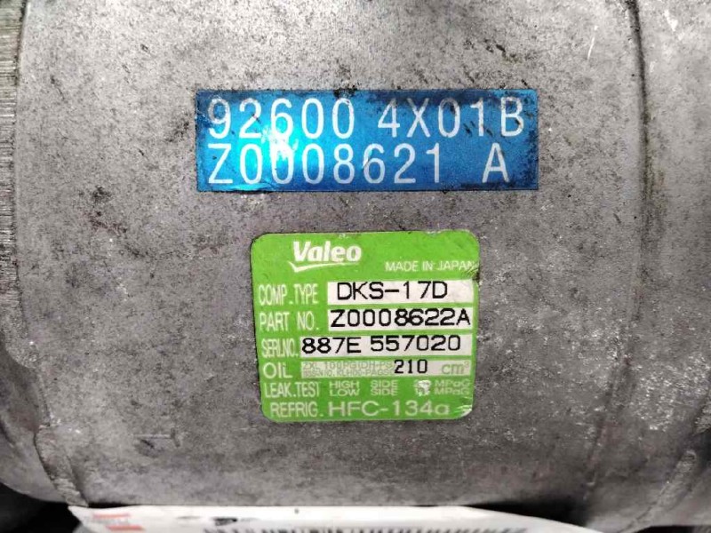 Recambio de compresor aire acondicionado para nissan pathfinder (r51) 2.5 dci diesel cat referencia OEM IAM Z0008622A 926004X01B
