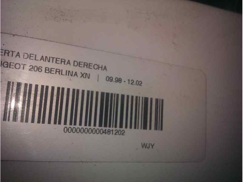 Recambio de puerta delantera derecha para peugeot 206 berlina xn referencia OEM IAM   
